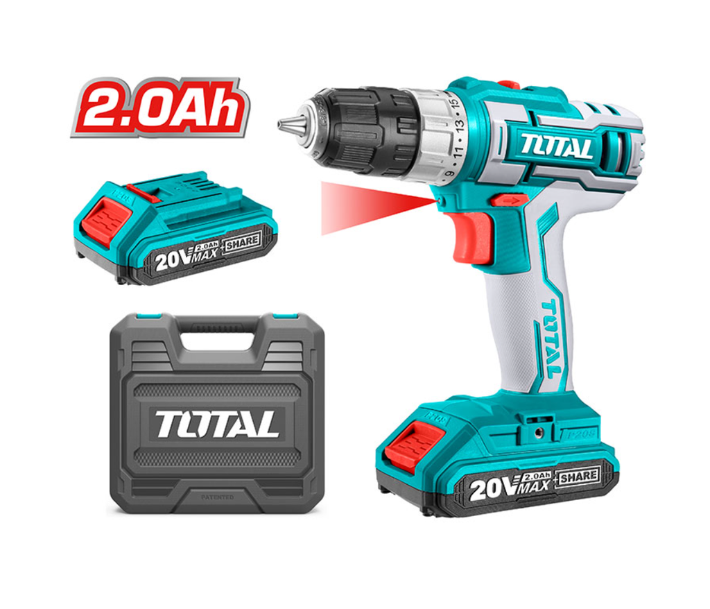 TALADRO INALAMBRICO PERCUTOR/ATORNILLADOR 20V 2.0AH 1/2" TOTAL